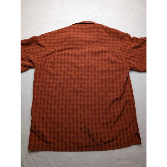 Columbia XCO Mens Short Sleeve Button Up Shirt - Large Rust Red Pattern Outdoor - Picture 9 of 9